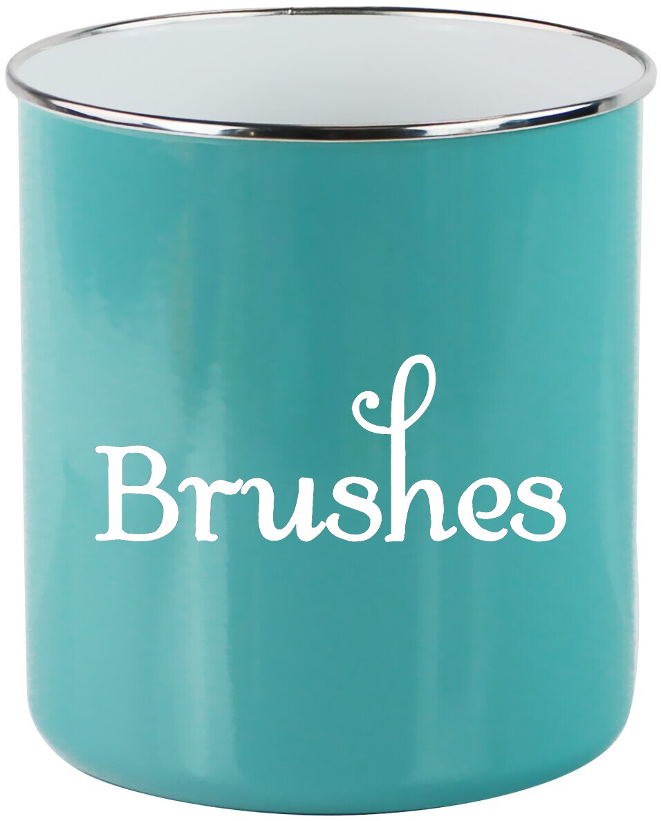 BRUSHES Vinyl Sticker – Bathroom Organization Label – Die Cut Decal – Hair Swash