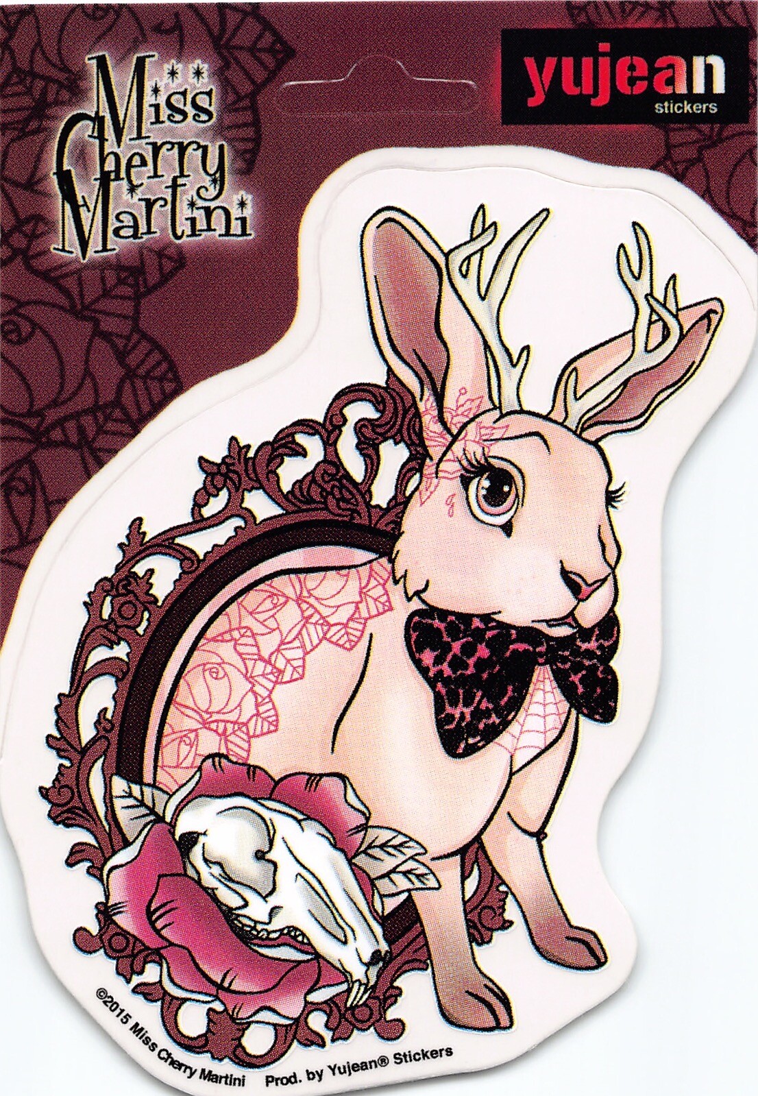 Jackalope Bunny Tattoo Miss Cherry Martini Die-Cut Decal Sticker New Rabbit