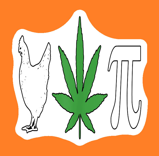 Weatherproof Chicken Pot Pie Weed Stickers Vinyl Decal Added Layer UV Safe Humor