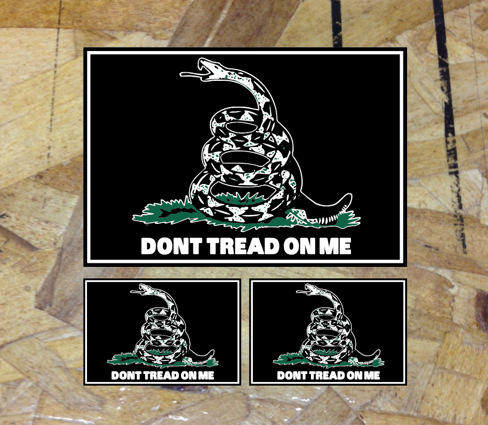 Black / White Don't Tread On Me Gadsden Flag Sticker Decal Truck car – 3 for 1