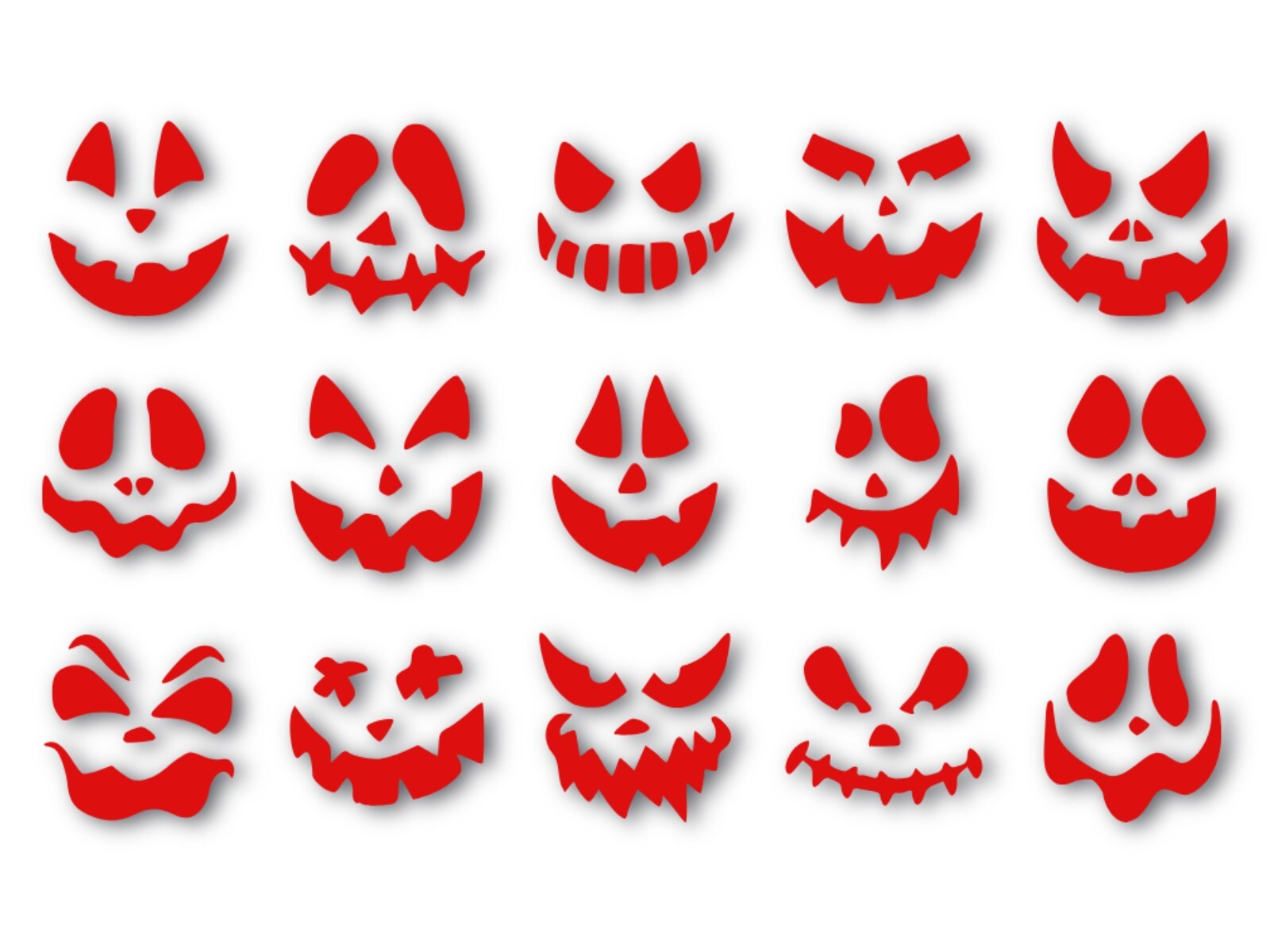 Halloween Pumpkin Faces Mini Stickers Decal Sheet 15 Different Vinyl Spooky Face