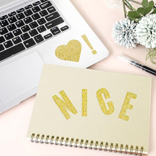 368 PCS Gold Letter Stickers 2 Inch Self-Adhesive Large Glitter Alphabet