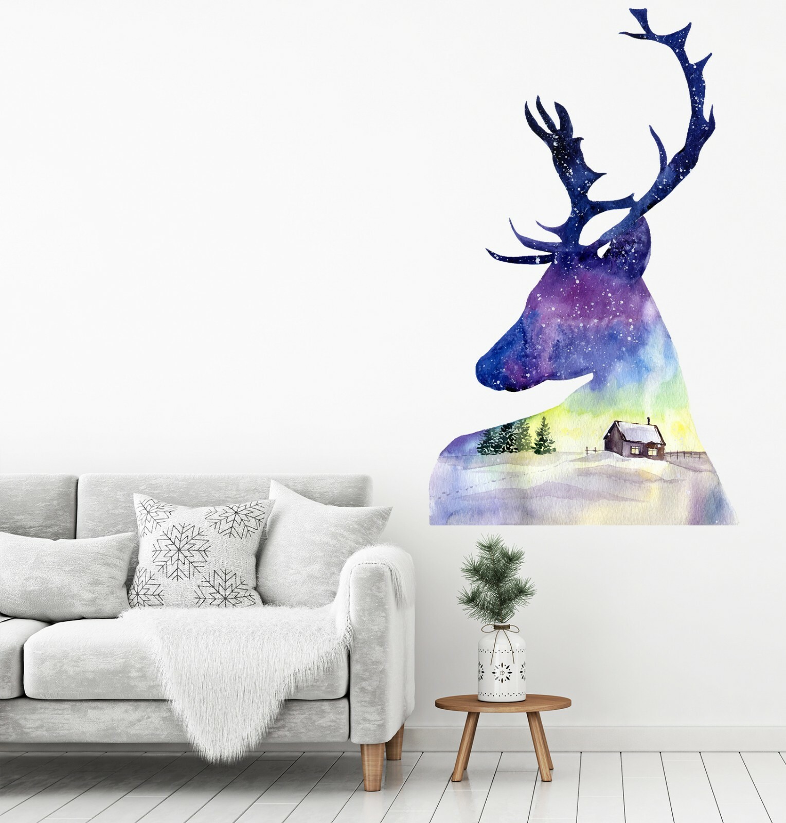 3D Dreamy Elk O451 Christmas Wallpaper Murals Wall Print Decal Wall Sticker Amy