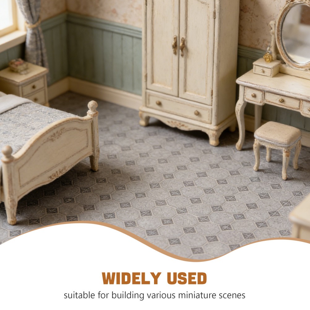 4pcs Miniature Floorboards – Peel and Stick Dollhouse Flooring – Self-Adhesive