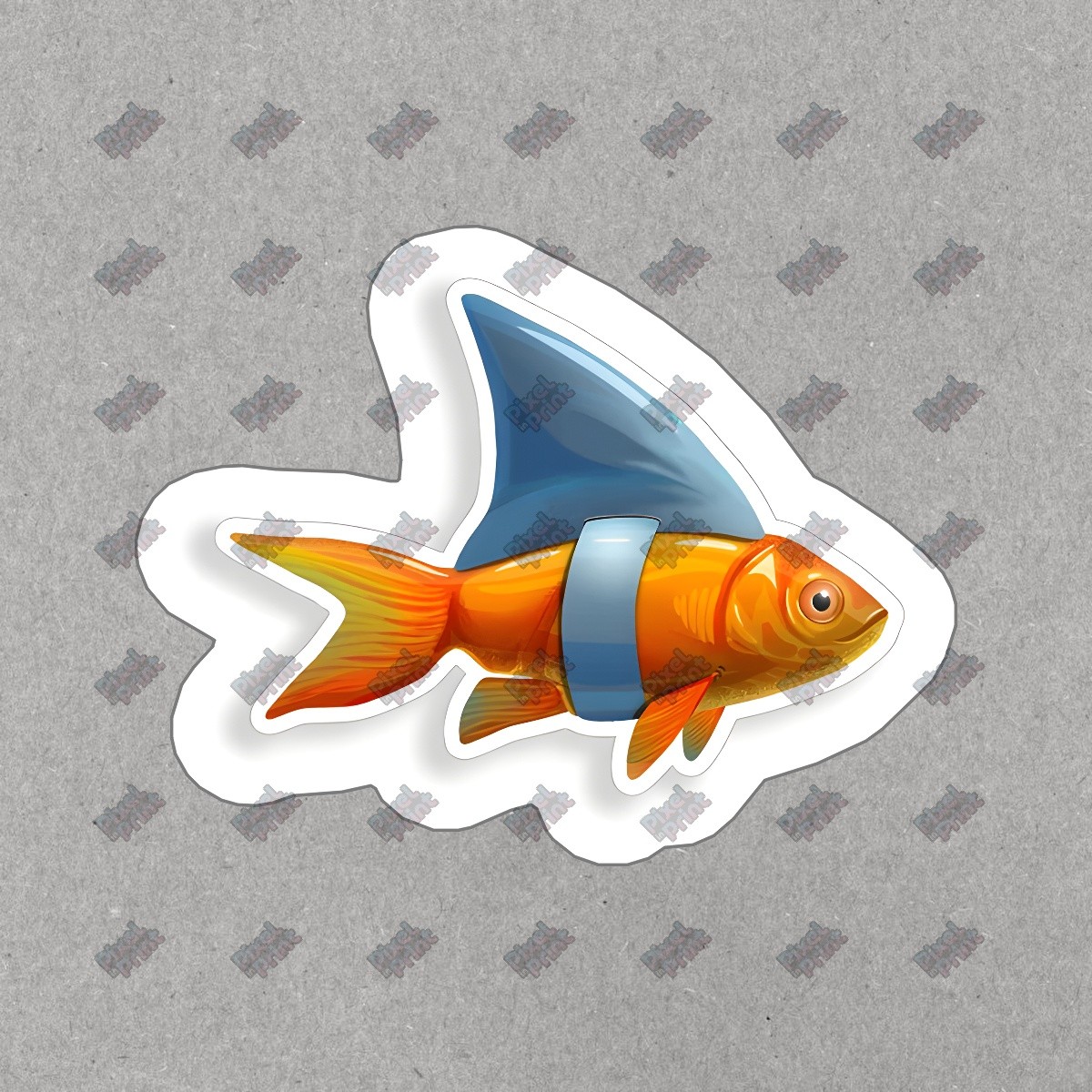 Whimsical Goldfish Vinyl Sticker Fun Fish Decal for Home, Laptop, and #469941
