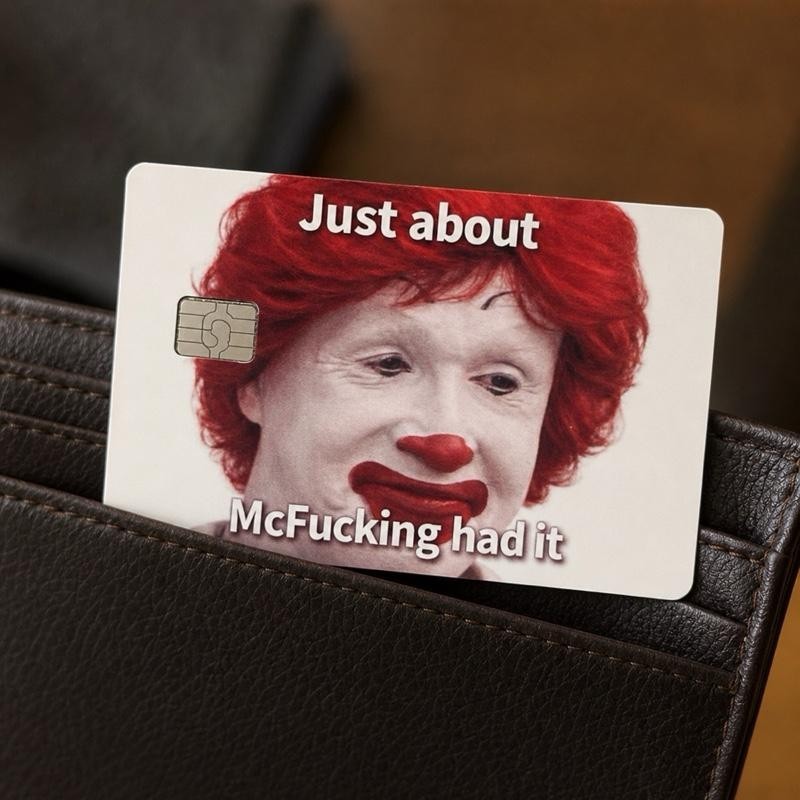 McF*ck Credit Debit Card Skin Cover Sticker Chip Funny Decal – 2 Pack