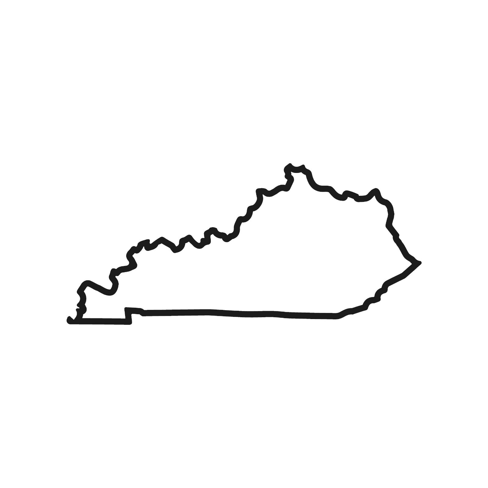 Kentucky Outline Vinyl Decal Hallow State Line shape sticker