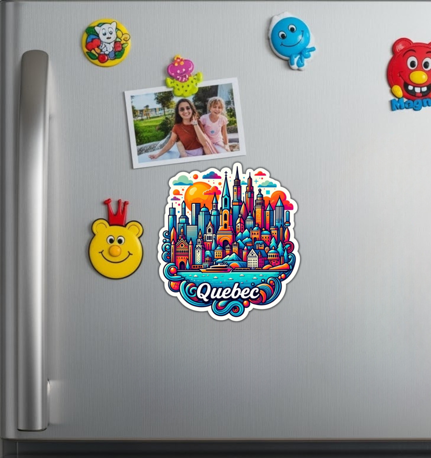 Quebec City Canada Fridge Magnet or Laptop Sticker
