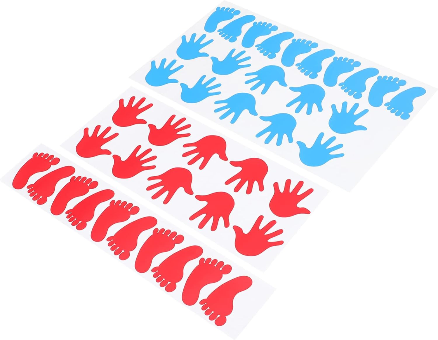 40-Piece Footprint & Handprint Sticker Set, Removable Floor Decals for Interacti