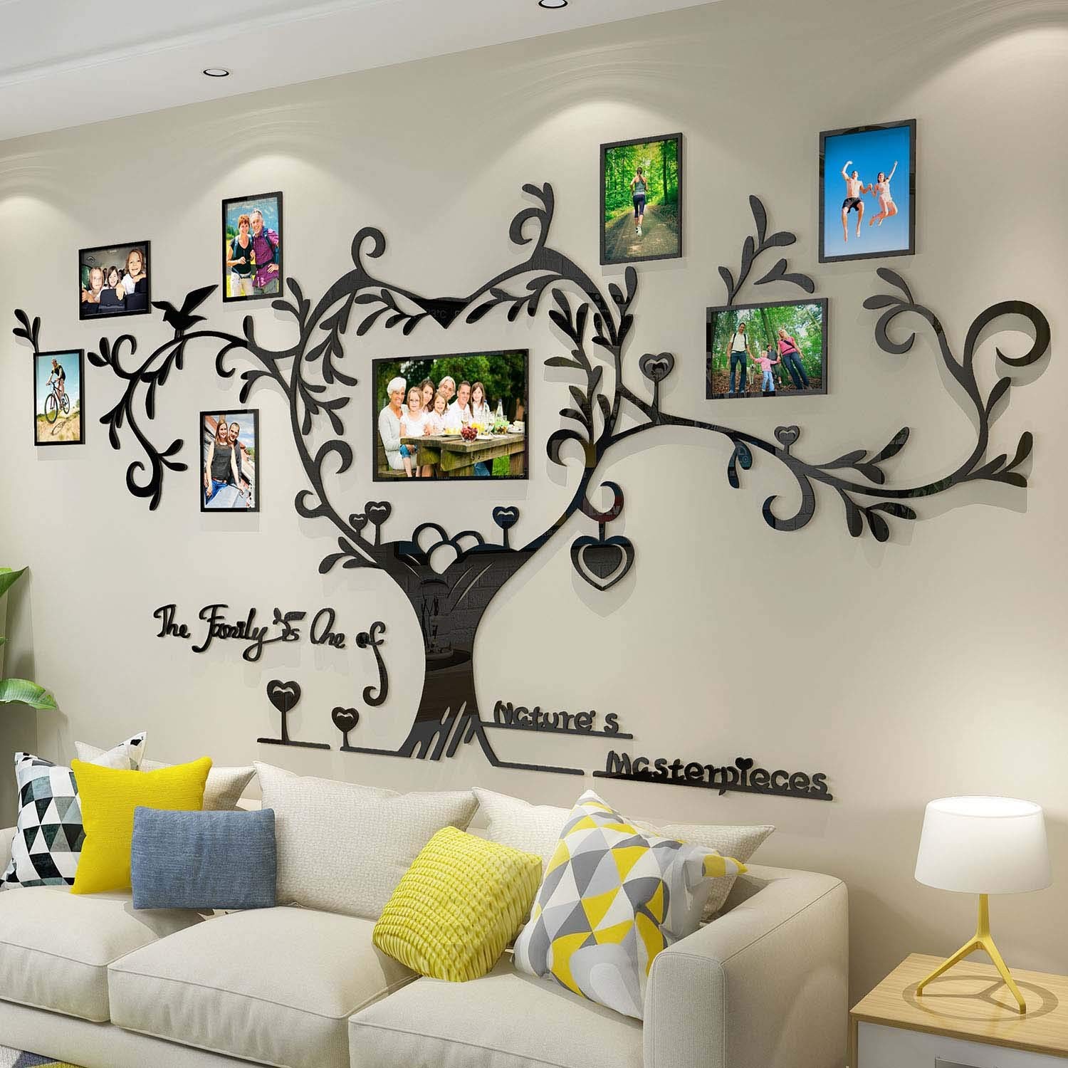 Love Family Tree Picture Frame Collage Removable 3D DIY Acrylic Wall Decor St…