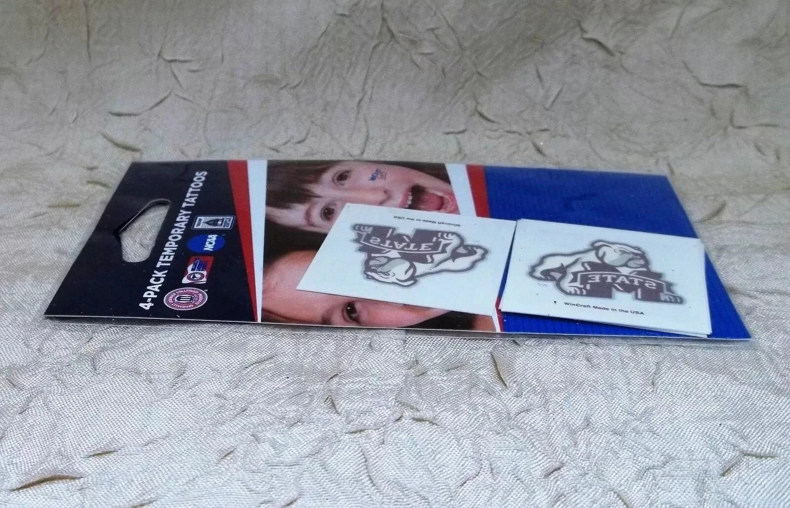 Mississippi State Bulldogs 4-Pack Temporary Tattoos Decals NCAA New