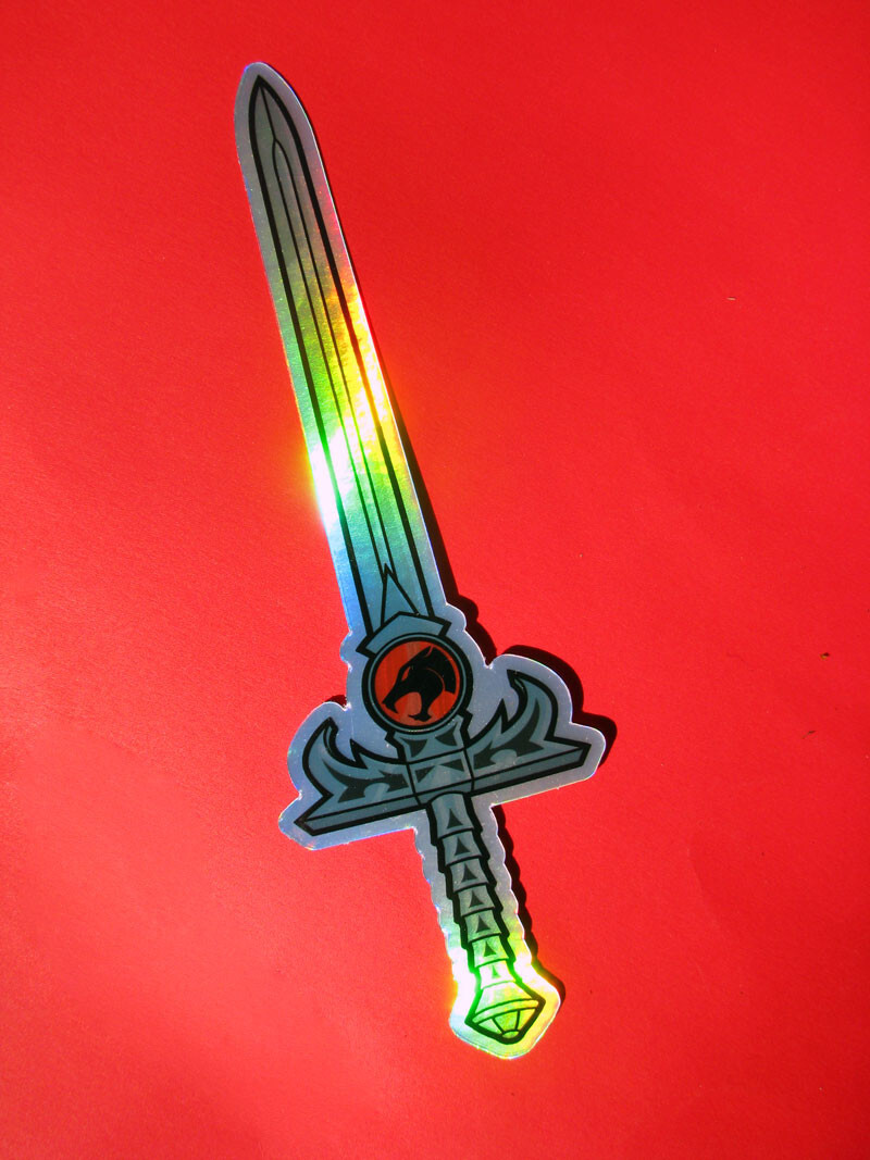 Holographic ThunderCats Sticker 6.75" Sword of Omens Metallic Lion-O Car Decal