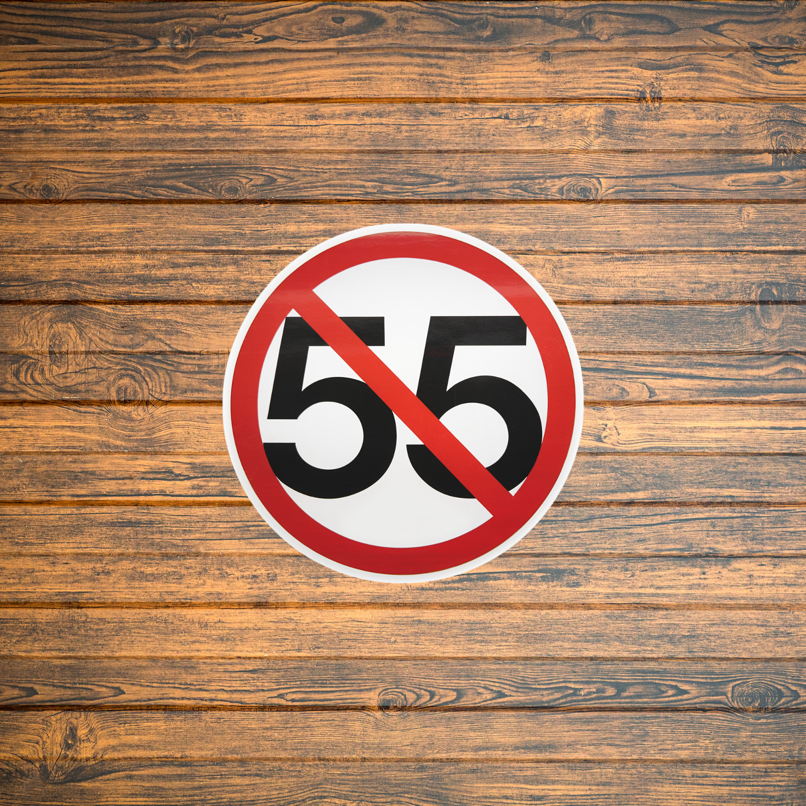 No 55 Speed Limit Prohibited Sign Sticker – Warning Decal for Cars, Trucks #1415