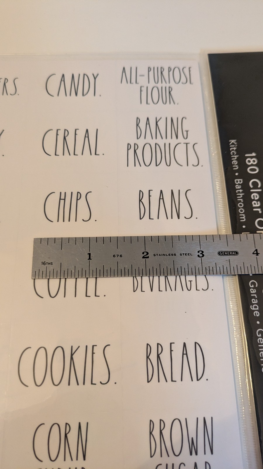 Rae Dunn 180 CLEAR Organizing Labels Kitchen Pantry Laundry Organization NEW