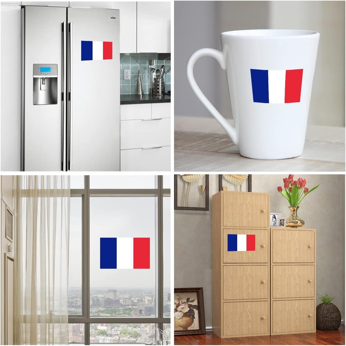 France Flag Stickers Decals 3 Pack 11.7 x 8.3 Inches