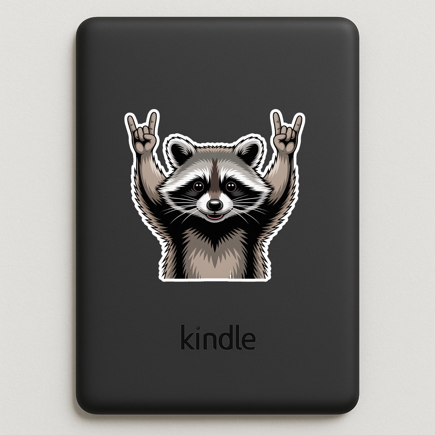 Funny Rocking Raccoon Stickers: Waterproof Vinyl Decals – 4 Pack