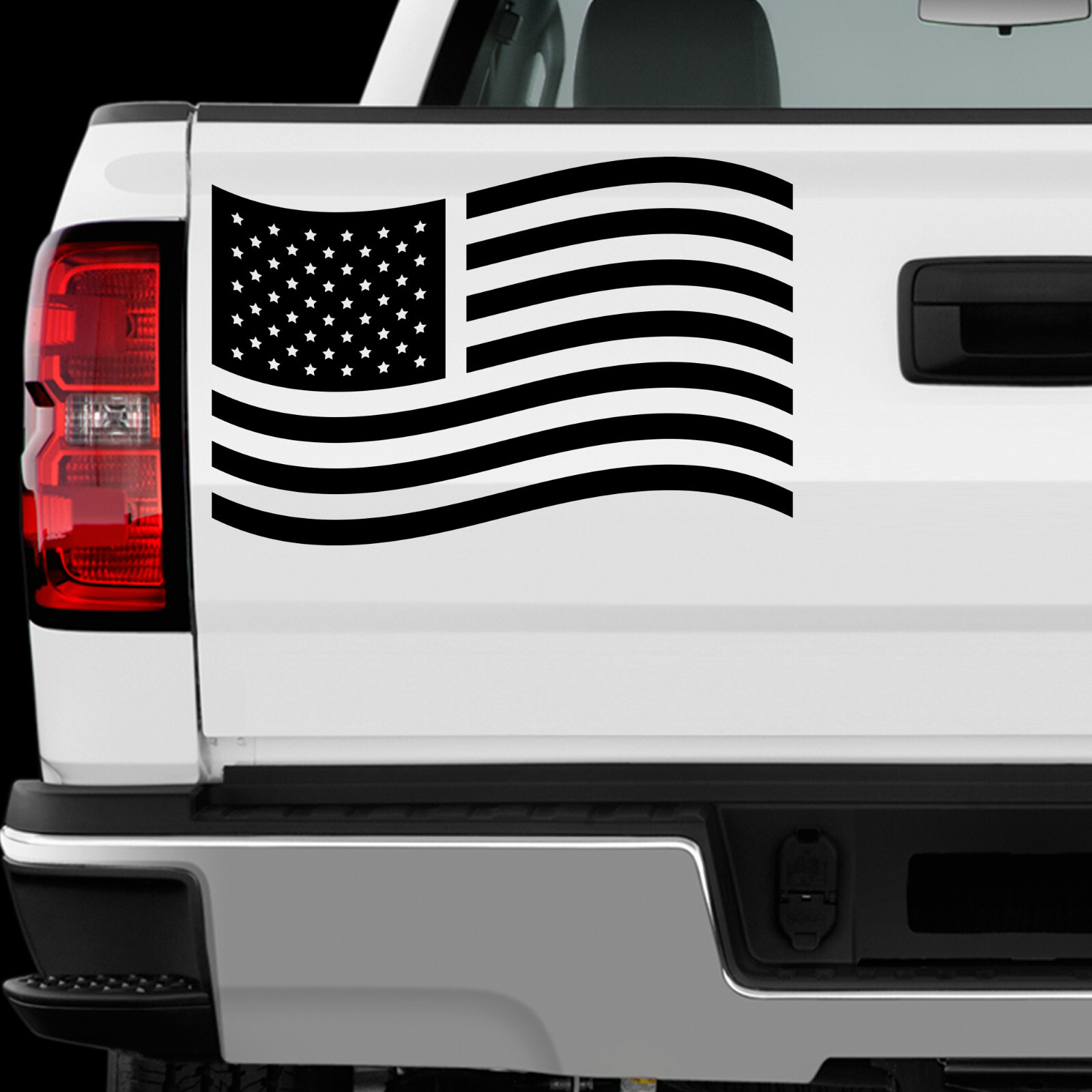 US American Flag sticker All size Regular & Chrome Mirror Vinyl Colors