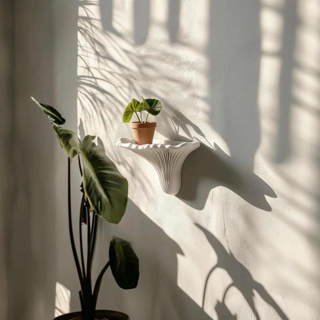 3D Printed Mushroom Wall Shelf – Artists Conk Design | Minimalist Floating