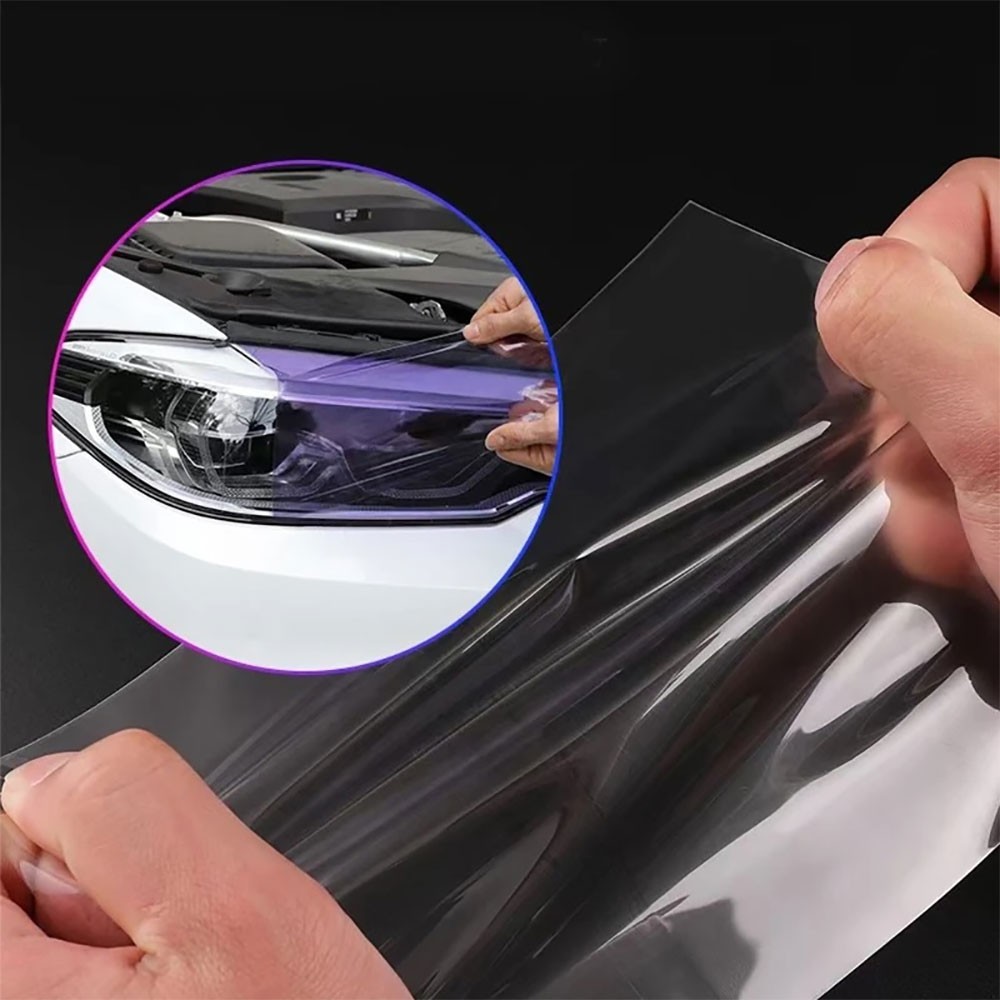 New Self-healing Headlight Film Anti Scratches Protect Smoke Black Car Lamp Tint