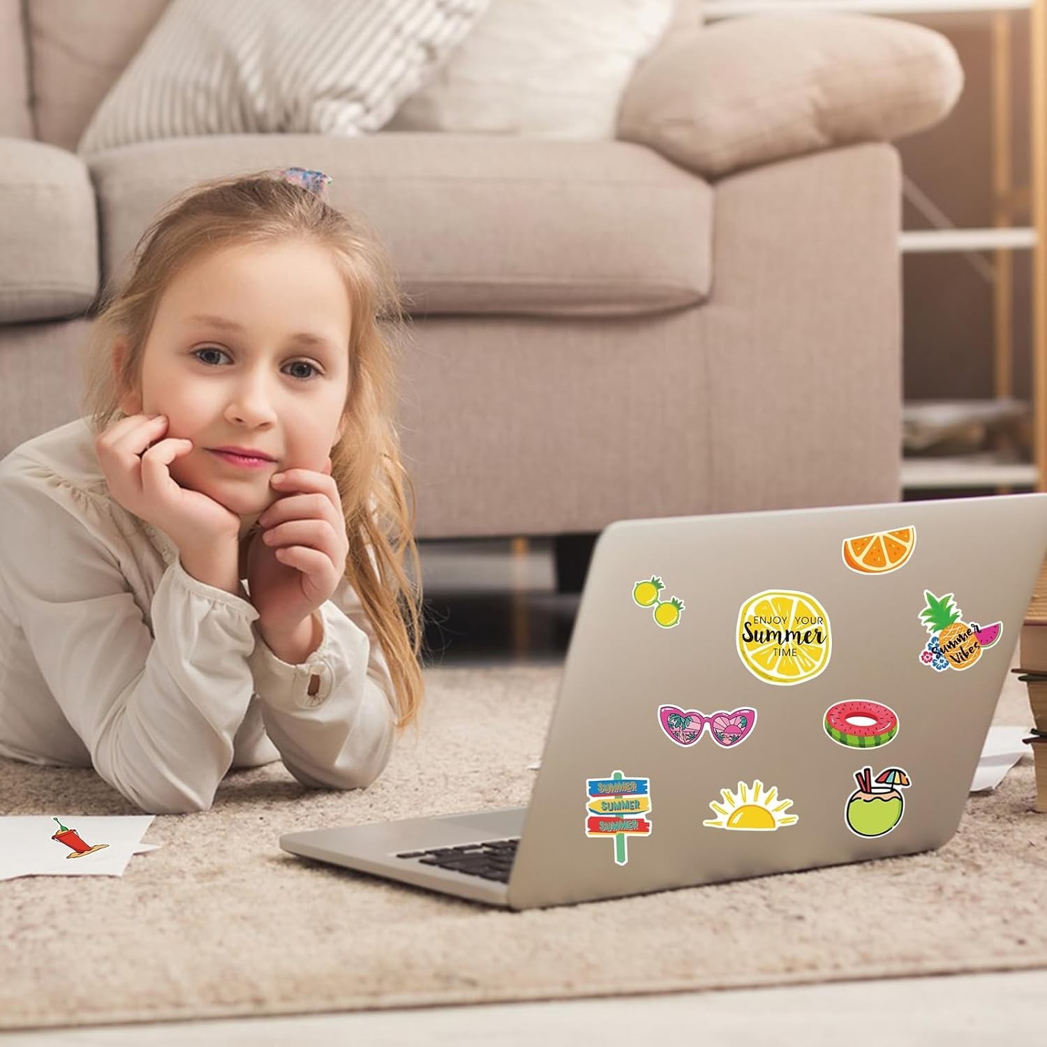 100 PCS Summer Stickers for Kids, Waterproof Beach Stickers for Water Bottles…