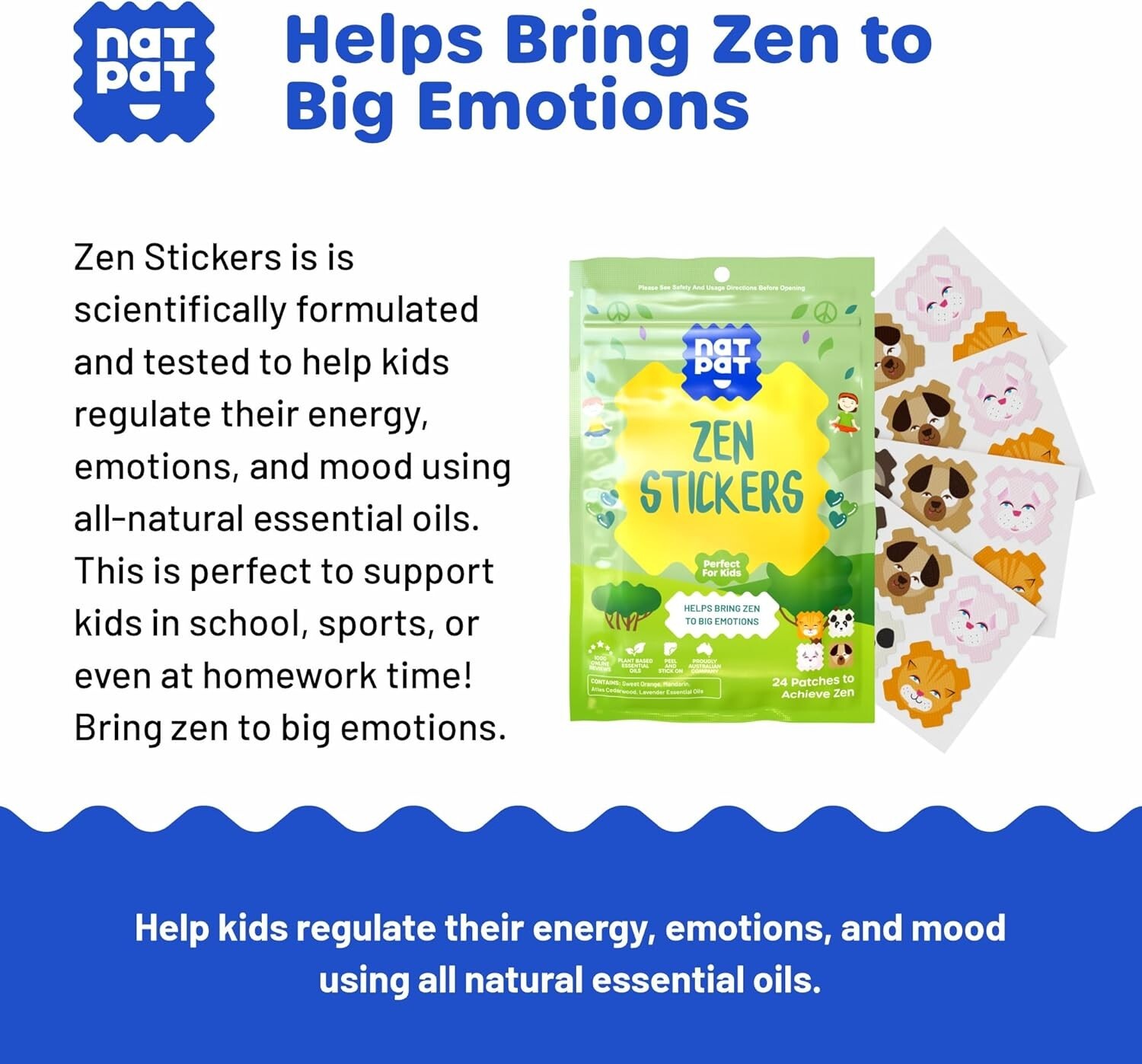 Calming Mood Support Stickers – 24 Chemical-Free Zen Patches for All Ages