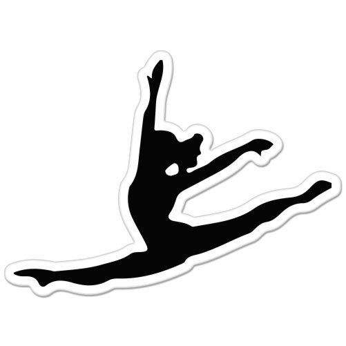 Dancer Shape car bumper sticker decal 5" x 4"