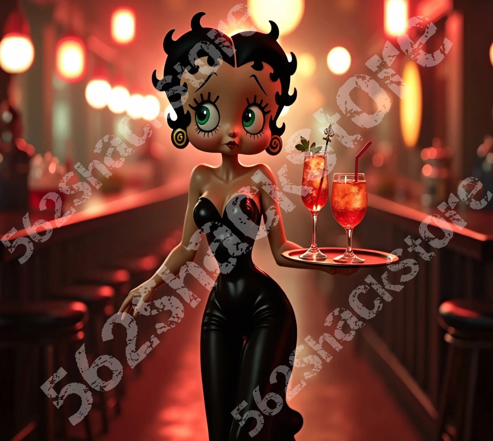#4 – Betty Boop Skinny 20oz Tumbler, Sublimation, Heat Transfer, Seamless Design