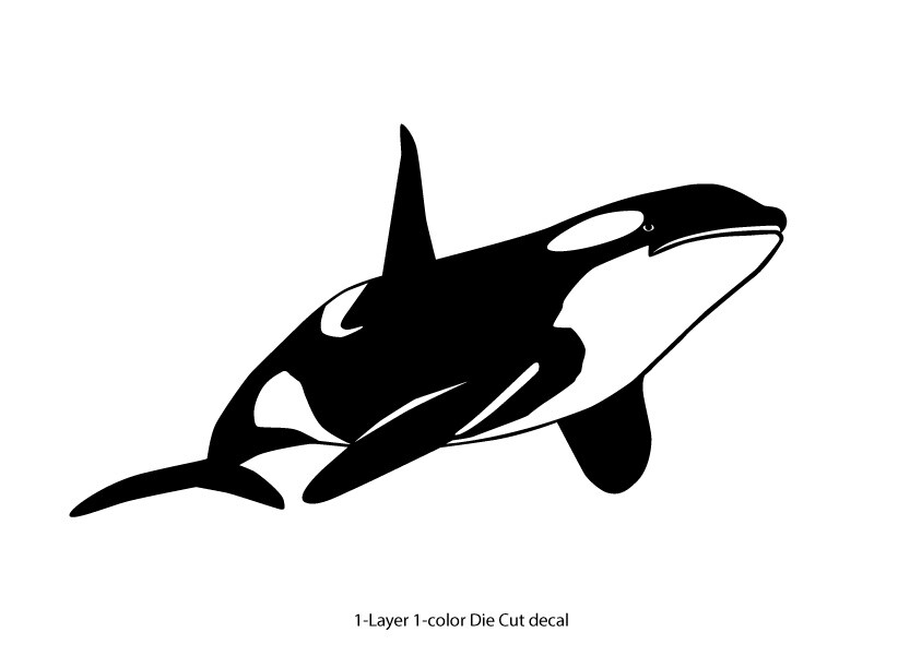 Sealife – Ocean Orca #1 – Outdoor Window Die Cut Decal Vinyl Sticker 6Yrs Film