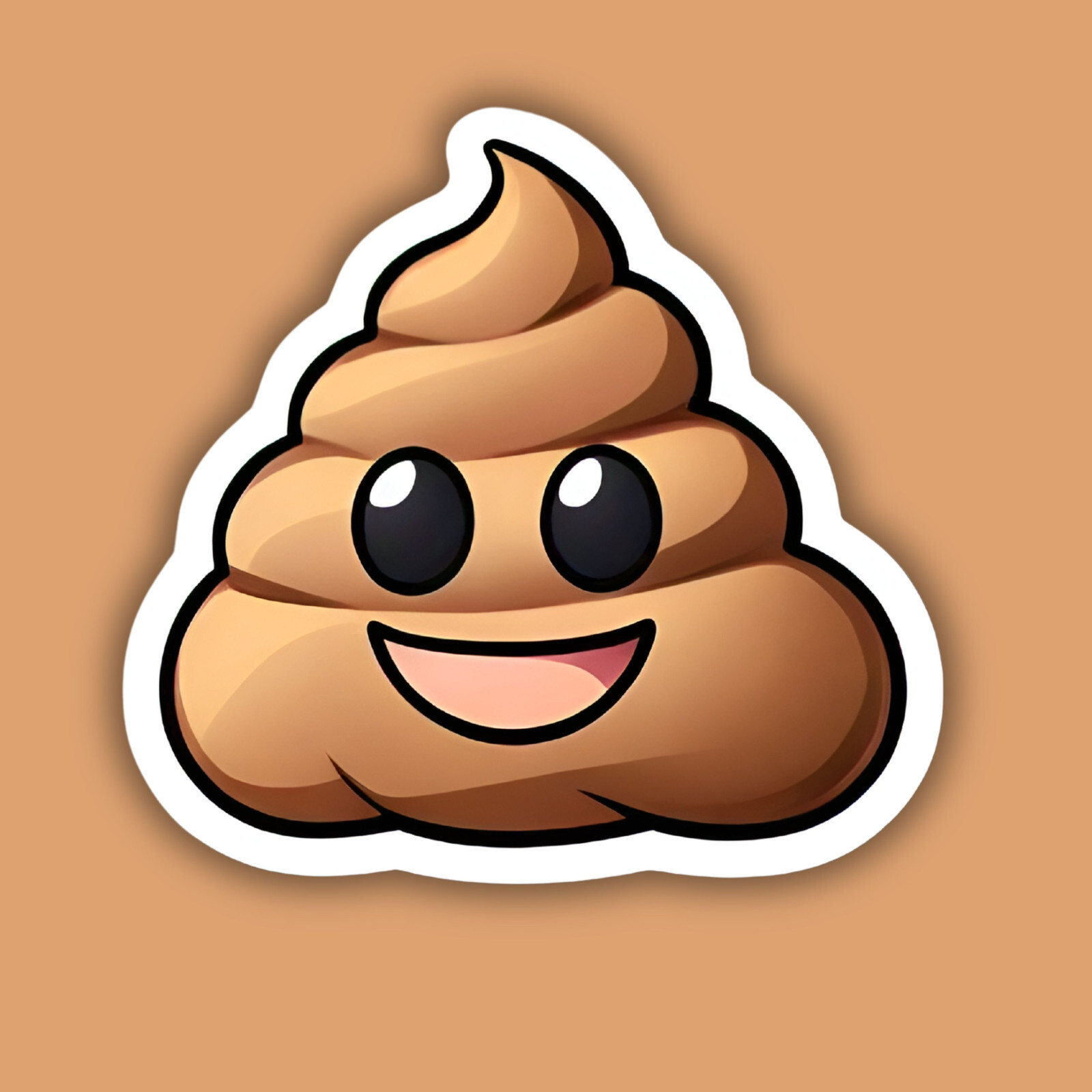 Poop Emoji Sticker Funny 3" (Set of 2) Vinyl Laminated Sticker