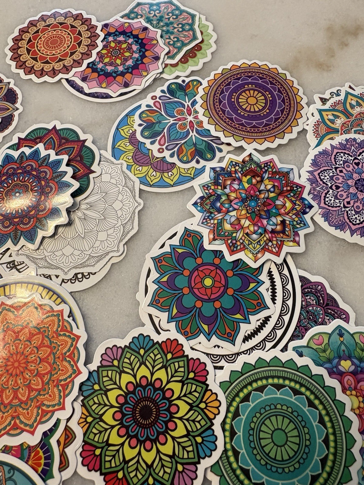 Mandala Art Round Decorative Wall Stickers/Decals, Multicolor Mixed Lot 52