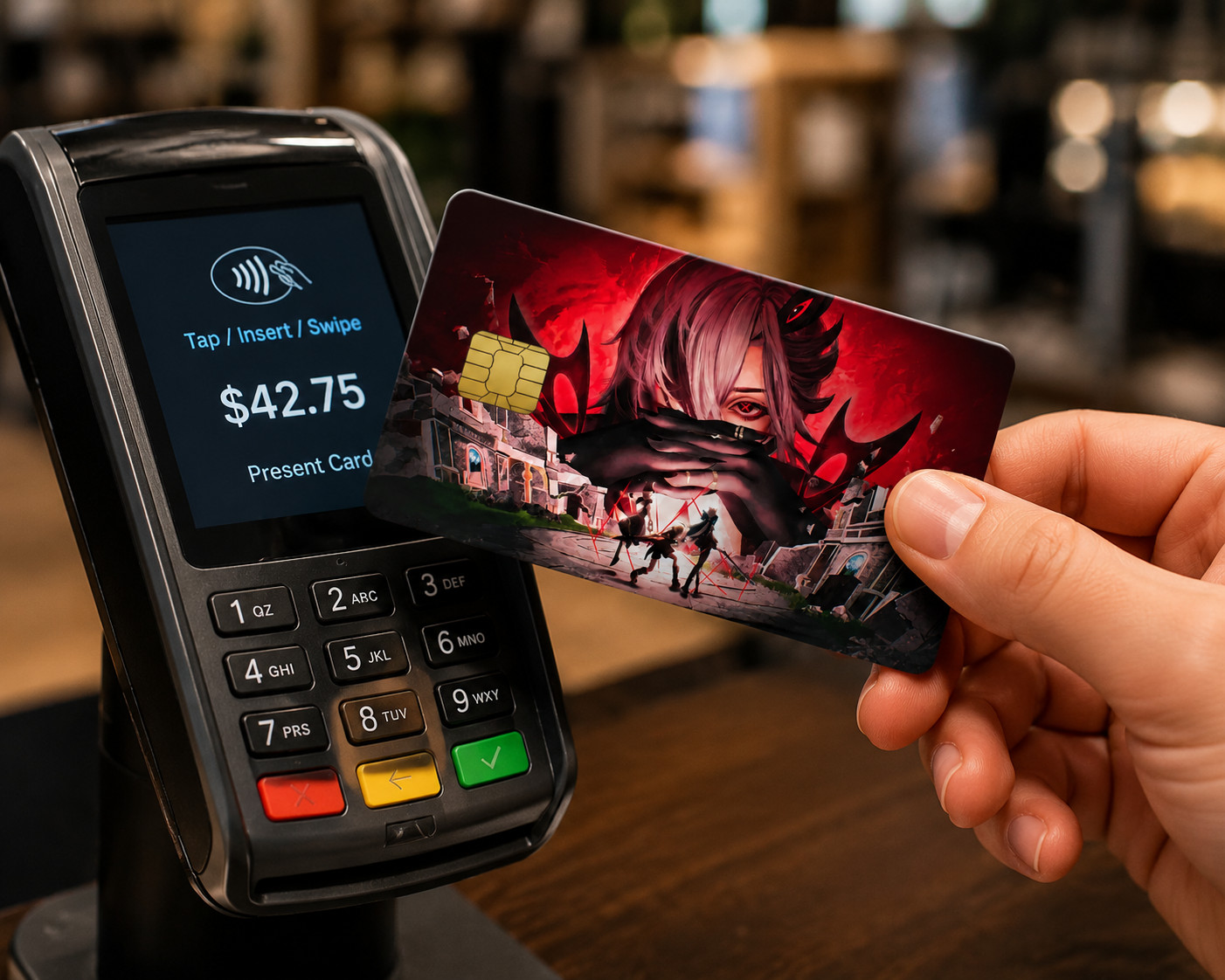 Genshin Impact Arlecchino Arlebina Debit Card Credit Card Skin Vinyl Sticker