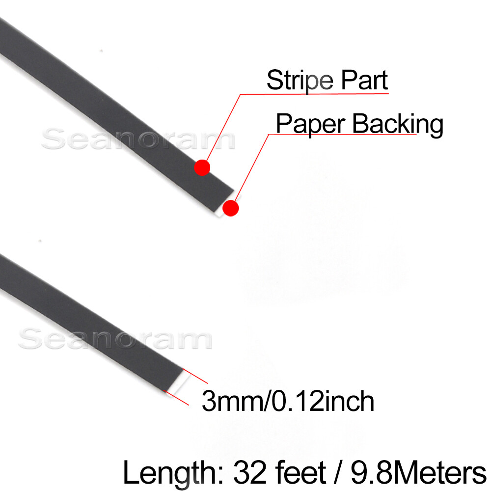 1/8" 3mm Matte Black DIY Home Shop Pinstriping Pin Stripe Decal Vinyl Sticker