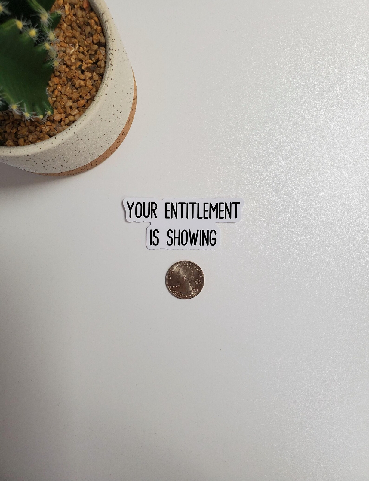 Your Entitlement is Showing Text Sticker | Glossy Vinyl