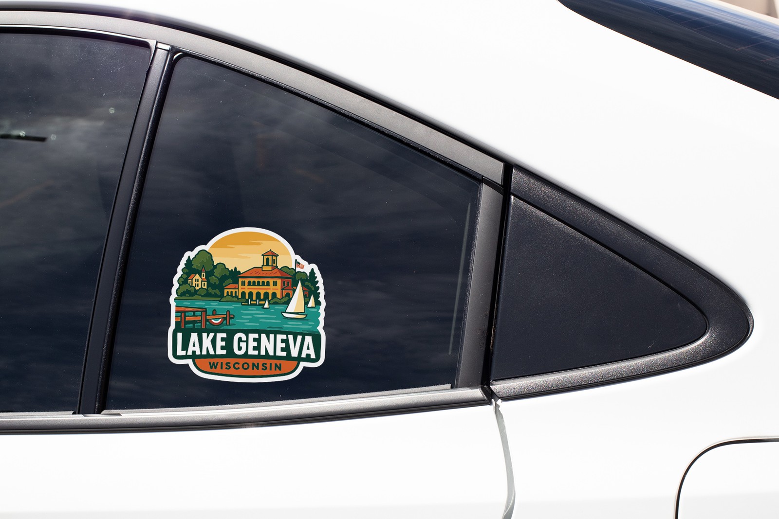Lake Geneva Sticker Decal Vinyl Die-Cut City Skyline Landmark Design