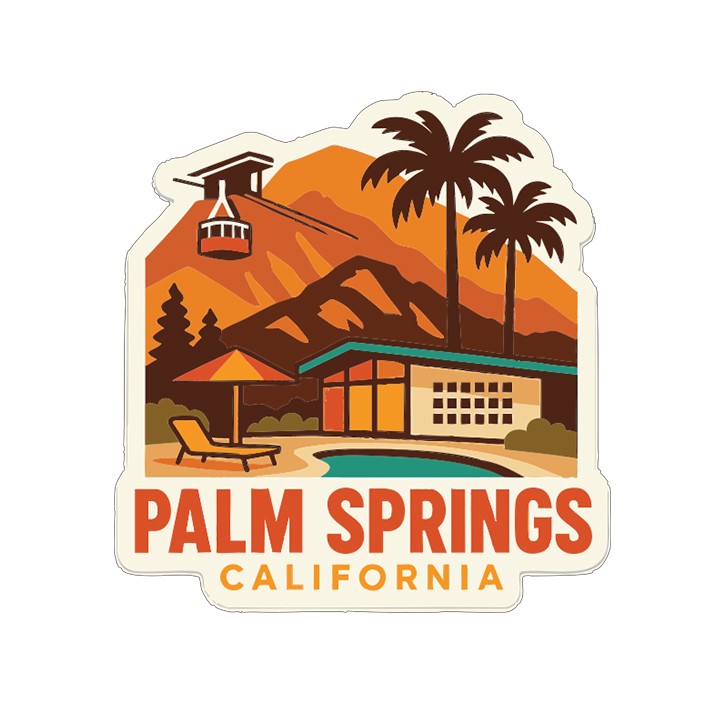 Palm Springs Sticker Decal Vinyl Die-Cut City Skyline Landmark Design