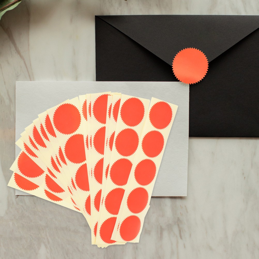 100 Pcs Gear Shape Seal Stickers Envelope Seal Certificate Files Stamp Stickers