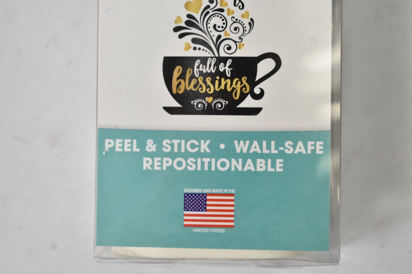 The Peel People My Cup Full OF Blessings Wall Decor DIY Peel & Stick 18" x 18"