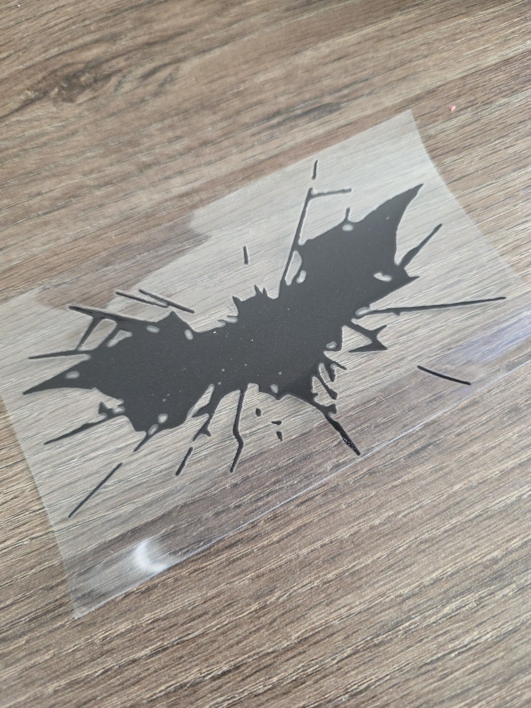 Batman Dark Knight Crashing Raised UVDTF Black Decal Made In The USA Waterproof
