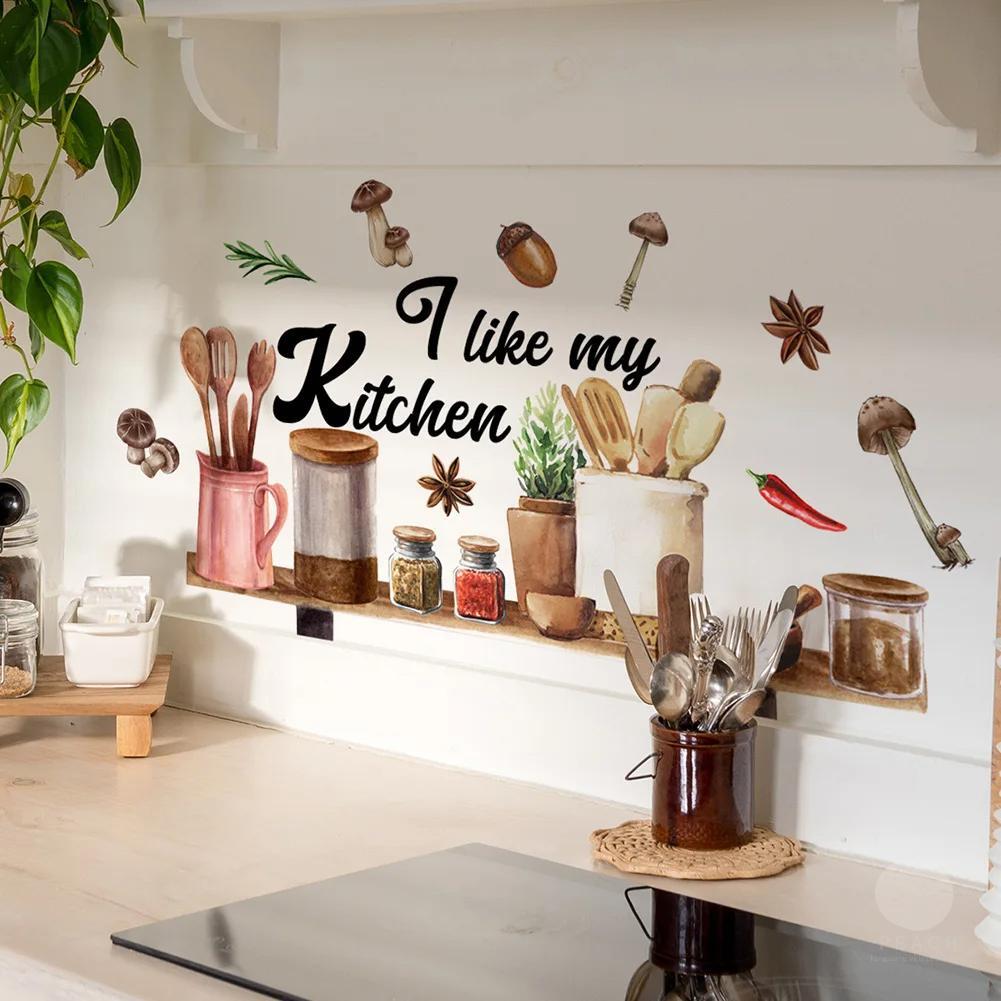 Waterproof Removable Wall Stickers – Hand-painted Pvc Decals for Stylish Kitchen