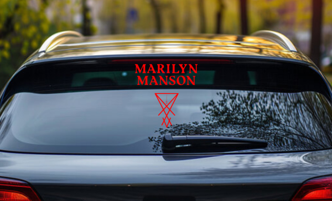Marilyn Manson Sigil Car Decal Vinyl Glossy Band Logo Bumper Sticker Goth Metal