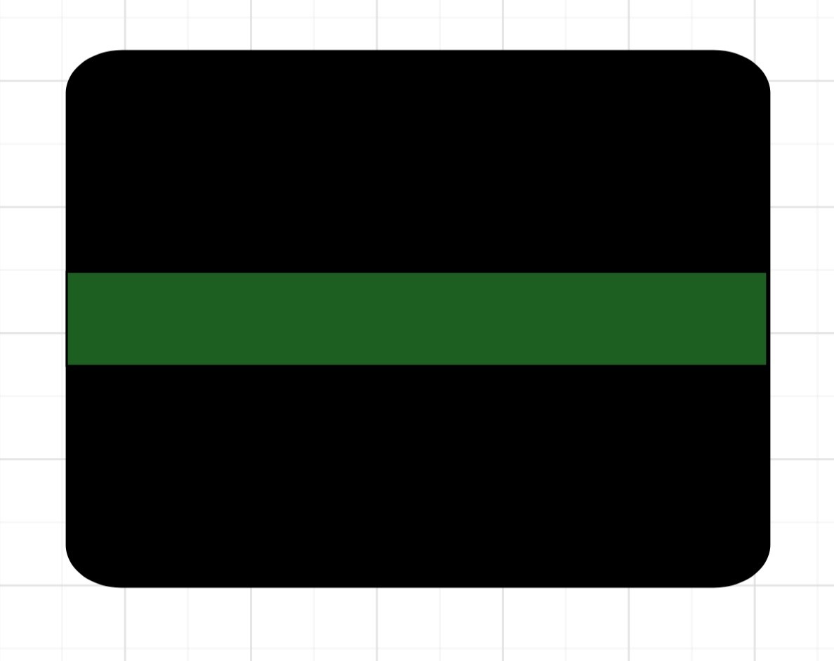 STICKER thin green line vinyl laminated glossy made in USA veteran