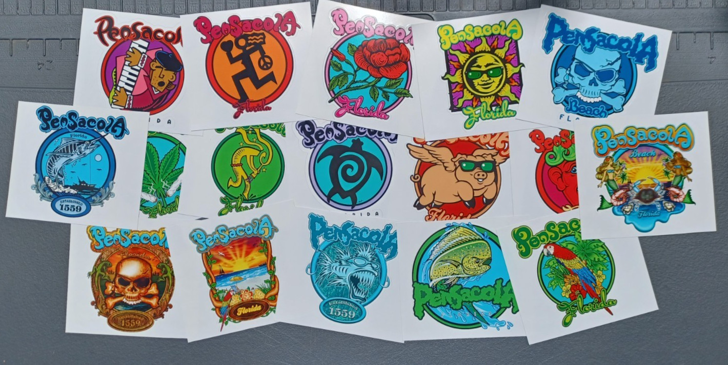 Pensacola Sticker Bundle Pick 3 Gulf Coast Florida Beach Vinyl Decals