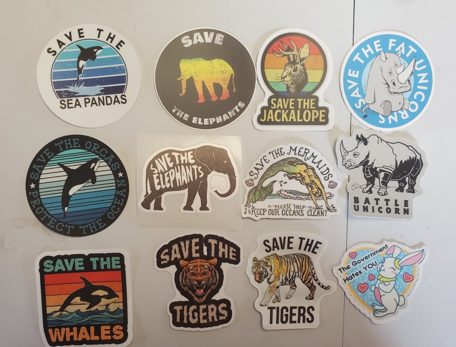 WILDLIFE CONSERVATION STICKERS VARIETY PACK (14) *WORLDWIDE 🌐 SHIPPING* WWF