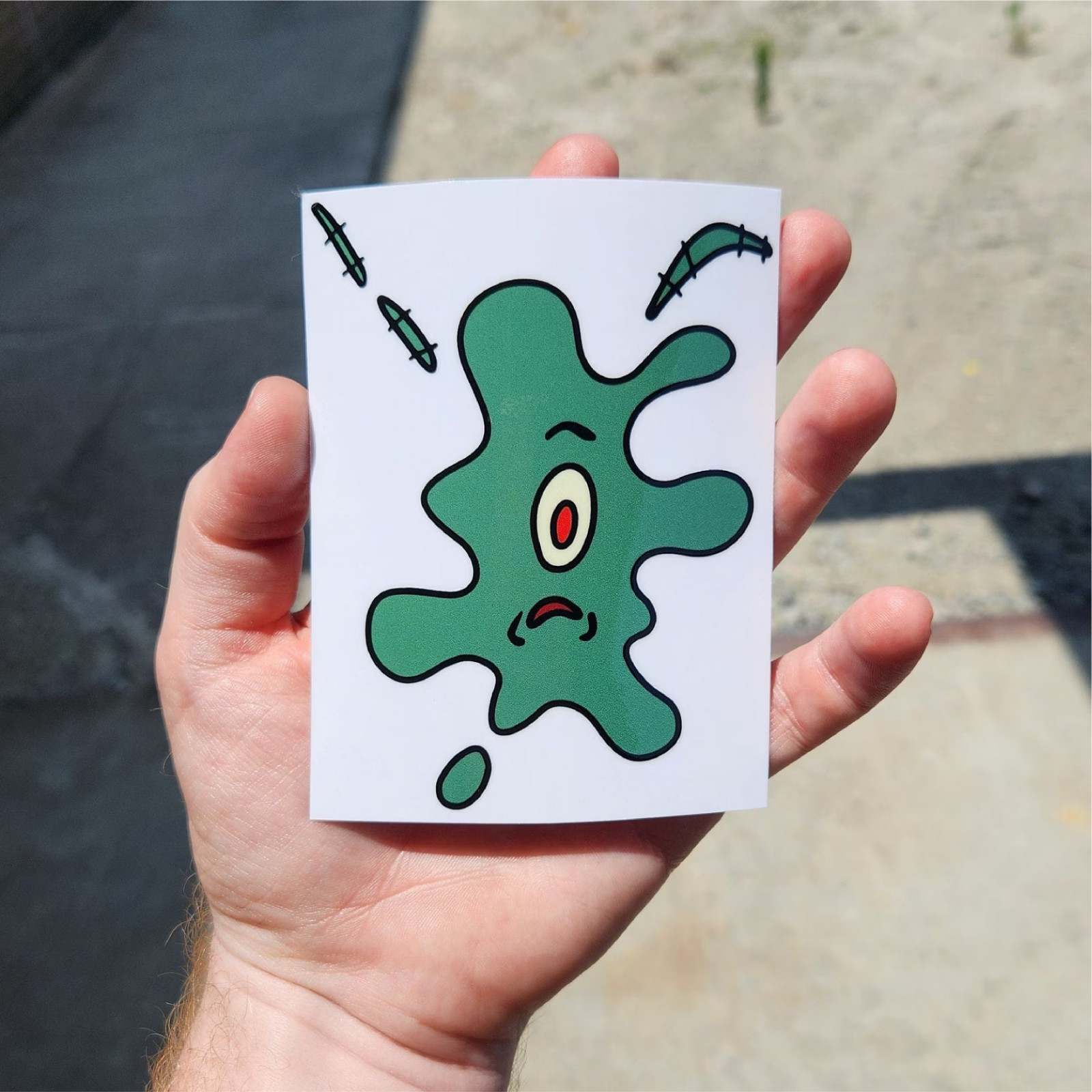 Funny Squished Plankton Spongebob Decal For Window, Car, Gas Lid, Water Bottle