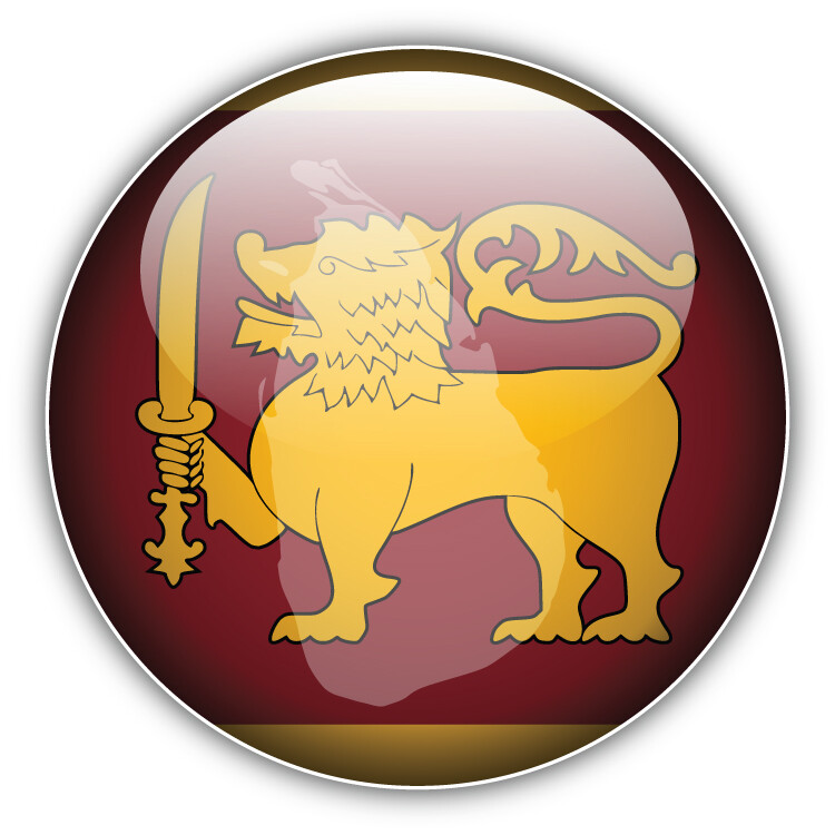 Sri Lanka Glossy Flag Map Label Car Bumper Sticker Decal