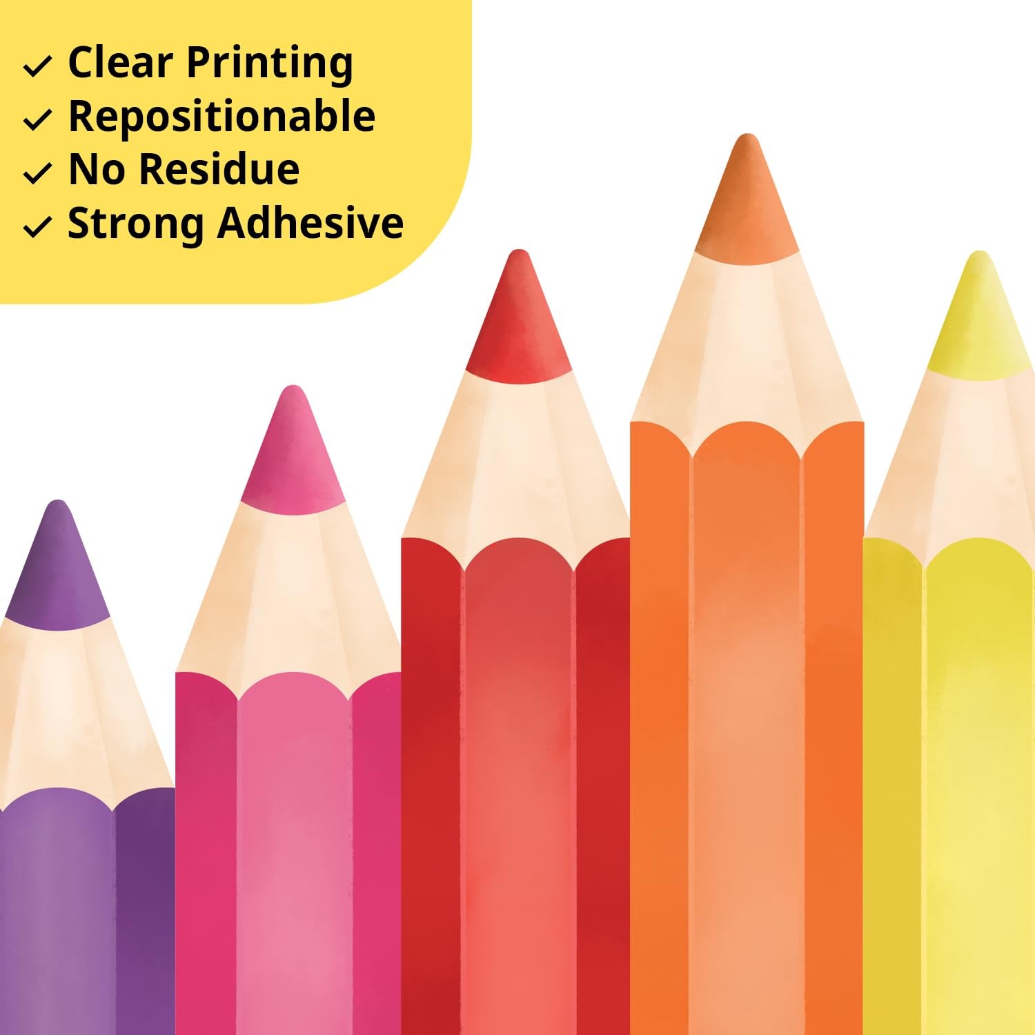 Educational Pencil Crayons Wall Stickers Learning Color Educational Decals fo…