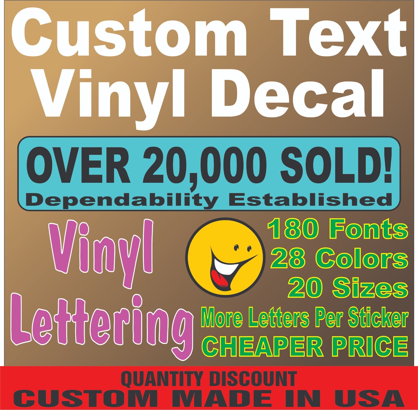 Custom Decal Vinyl Lettering Personalized Business Sign Text Name Vehicle Car