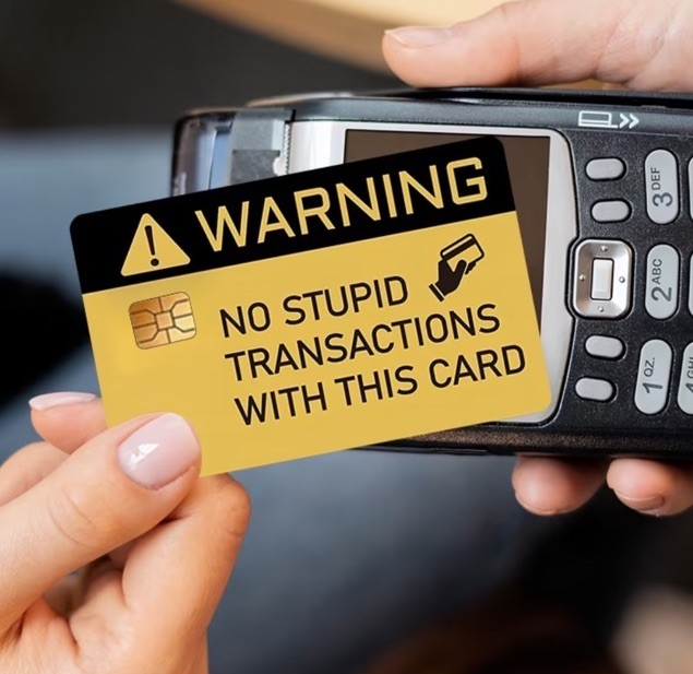 No Stupid Cardboard Credit Card Debit Card Skin Funny Decal Wrap Sticker Decal