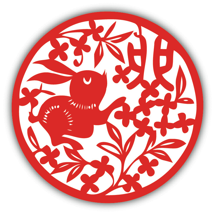 Rabbit Chinese Zodiac Sign Car Bumper Sticker Decal
