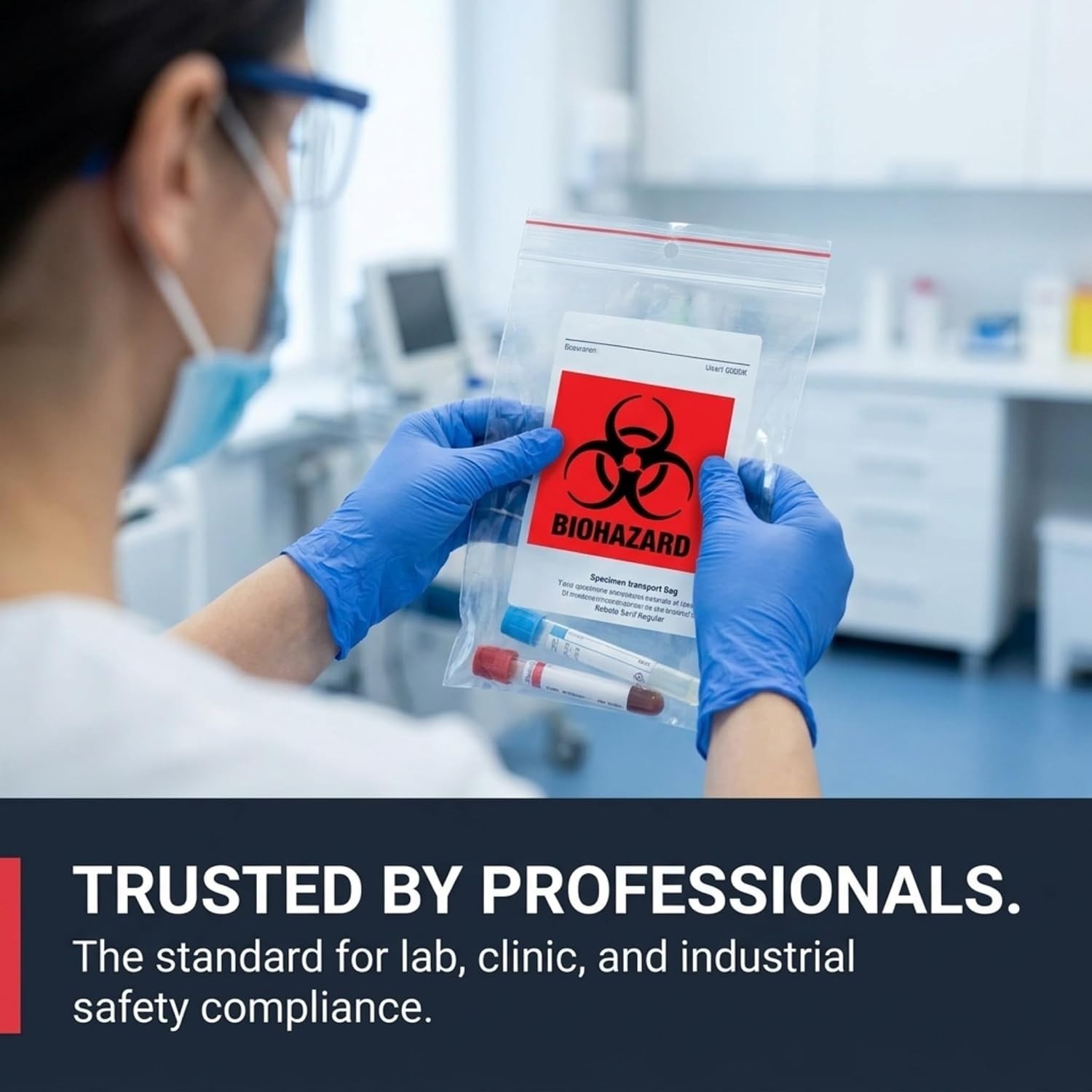 Bright Red 2" x 2" Biohazard Labels – 250 Durable Stickers for Labs & Hospitals